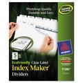 Avery Dennison Index Dividers 5 Tab, White, Recycled, Pk5 11580